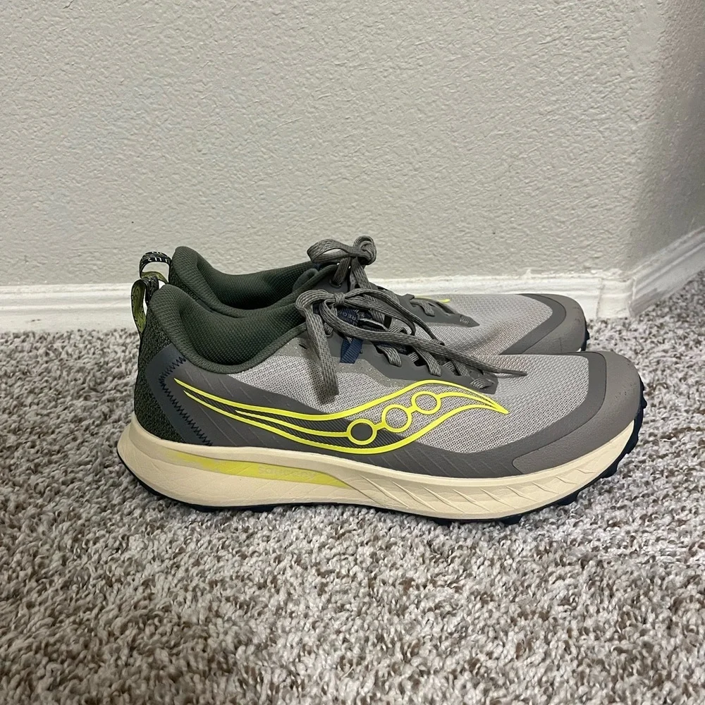 Saucony Peregrine 15 Trail Running Shoes in Ridge/Olivine Men’s Size 13
